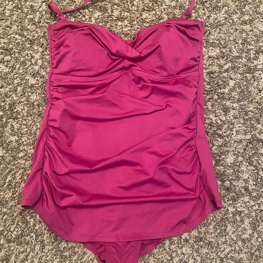 Merona Pink One Piece Swimsuit with Ruching